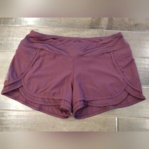 HYLETE Women's burgundy scalloped lined Athletic Shorts - XL